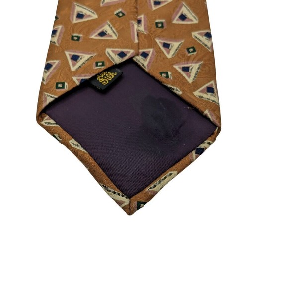Boulder Trading Group Men’s Neck Tie 100% Silk Abstract Geometric Multicolor - Picture 5 of 5